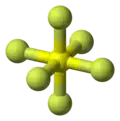 a ball-and-stick model of SF6