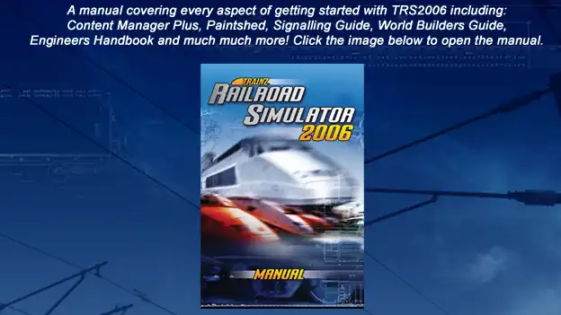 It Bears repeating: This Wikibook is no substitute for learning using the various excellent Trainz PDF file manuals. This work is designed to augment that indepth knowledge with priorities and focii, guidance and technique, not repeat the major effort and excellent outcome of that work—all current Windows versions incorporate most of this most excellent opus. Other Auran authored guides have been generated and are still relevant, for this reason alone, picking up TRS2004 or Trainz/UTC from bargain sites is highly recommended!