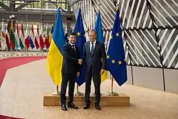Tusk with Ukrainian President Volodymyr Zelenskyy in Brussels, June 2019