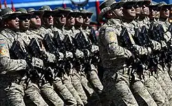 Soldiers of the Special Forces during the 2015 Moscow Victory Day Parade on Red Square.