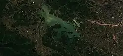 Satellite image of Núi Cốc Lake area