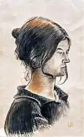Portrait of Suzanne Valadon, by Miquel Utrillo, 1891