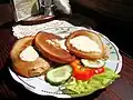 Buckwheat pancakes with yogurt sauce