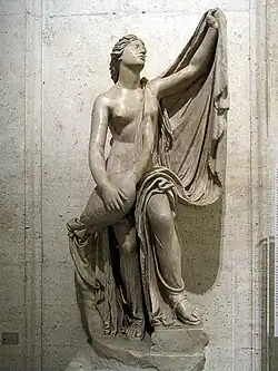 Leda and Zeus transformed into a swan. A 2nd century BCE Roman version of an earlier Greek statue attributed to Timotheos from the 300s BCE. More than two dozen examples of this statue survive. Palazzo Nuovo (Capitoline Museums), Rome.
