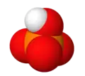 Space-filling model of hydrogenphosphate