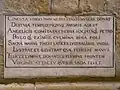 13th century plaque inside the cathedral