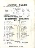 Admission charges and operating bookmakers