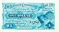 A 5 dollar banknote issued by the Shanghai branch of The National Commercial Bank in 1907.