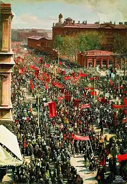 Isaak Brodsky, Demonstration on the Prospekt of 25 October, 1934