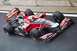 Timo Glock driving the Virgin MVR-02 at the 2011 British Grand Prix.