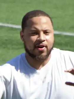 Abdul-Khaliq participating in the 2013 Minnesota Gophers Alumni Flag Football Game.