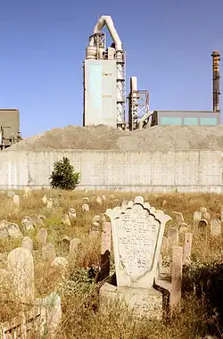 Old cemetery (with a cement plant behind it)