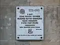 A commemorative plaque dedicated to the employees of the Military Geographical Institute falled during the Second World War.