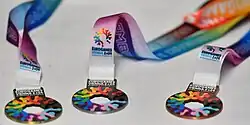 set of 3 medals on display