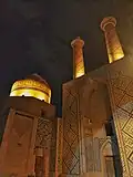 The mausoleum at night