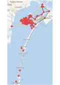Map of the ACTV waterbus lines in Venice.