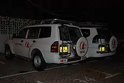 An ATV News car
