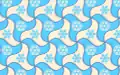 All tiling elements are identical pseudo‑triangles by disregarding their colors and ornaments