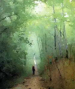 Abbott Thayer, Landscape at Fontainbleau Forest, 1876