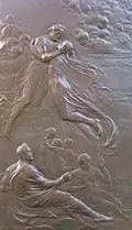 Bronzerelief 1, Grabmal Karl Krause, Neuer Johannisfriedhof, 1902