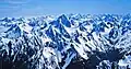 D'Archiac is the prominent peak in centre, aerial from southwest.