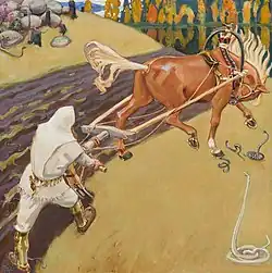 Ilmarinen Ploughs a Field of Vipers, Akseli Gallen-Kallela, 1916