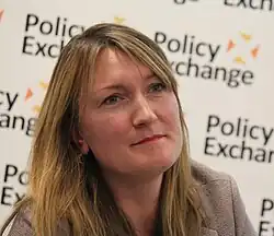 Head-and-shoulders colour photograph of Allegra Stratton in February 2015.