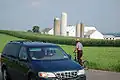 Amish adult using kickbike, 20 July 2006