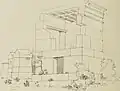 Charles Fellow's drawing of Flava Nanne's tomb from the 1800s.