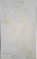Naturstudie zu einer der klugen Jungfrauen 25 cm × 15.5 cm. A study for the wall-painting in Schule Uferstraße, Hamburg. Oeuvre-catalogue number Z 318 a.
