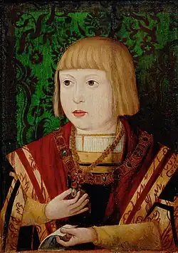 Image 7 Ferdinand I, Holy Roman Emperor Artist: Unknown Ferdinand I, Holy Roman Emperor, is represented in this anonymous portrait as a young archduke in his native Spain. He left Spain in his early twenties, to start his life as future King of the Romans and successor to his grandfather, Maximilian I. His older brother Charles eventually succeeded as Holy Roman Emperor, but Ferdinand was elected after Charles's abdication. Philip, Charles's son, inherited Spain and became King Philip II of Spain. Ferdinand ruled between 1558 and 1564, for nearly six years. More selected pictures