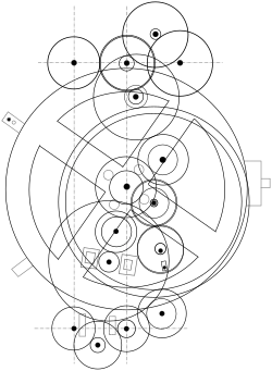 Image 4Diagram of the Antikythera mechanism, an analog astronomical calculator (from Science in classical antiquity)