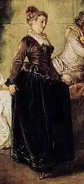 Watteau, detail of Love in the French Theatre, c. 1715–1716, oil on canvas; Gemäldegalerie, Berlin