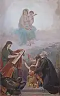 L'apparizione della Vergine a San Giovanni Evangelista e a San Giuseppe Calasanzio (1903), oil on canvas, preserved at Chiesa di Santa Scolastica [it] in Rieti