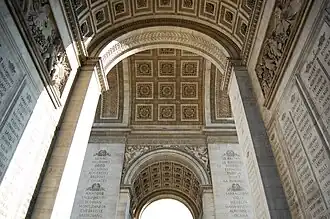 Ceilings of the great and small archways.