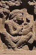 Arched harp from Gandhara, 2nd century A.D. Found at Loriyan Tangai, Pakistan.