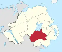 Armagh, Banbridge and Craigavon shown within Northern Ireland