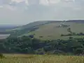 Jack and Jill (the tiny white dots middle-right) in relation to the Sussex landscape