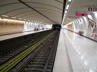 Athens Metro Acropolis station. Melina's photograph is on the right.
