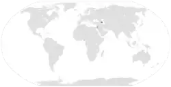 Map indicating locations of Azerbaijan and Jordan