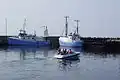 Professional fishing boats at the harbour