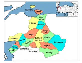Location within Turkey.