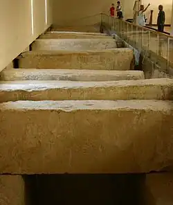 Picture of the discovery place of the Khufu First Solar ship inside the Giza Solar Boat Museum