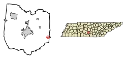 Location of Normandy in Bedford County, Tennessee.