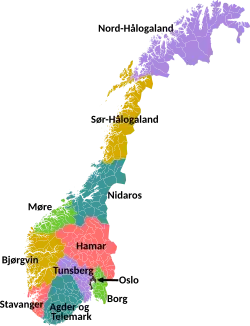 Location of the Diocese of Nidaros