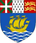Shield of the coat of arms of Saint Pierre and Miquelon