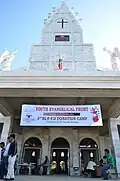 Blood Donation Day with David's Pillar in the background