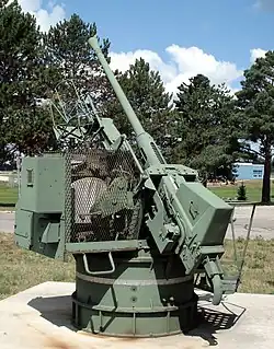 A single 40 mm Bofors "Boffin" mounting, an upgrade to some of the Greenville Victory-class cargo ships