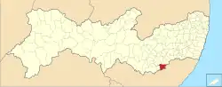 Location of Correntes in Pernambuco
