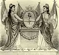 This 1890 allegoric drawing depicts the friendship between the Argentine Republic and the newly formed Brazilian Republic.
